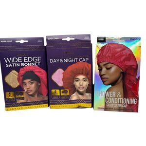 2 New DONNA Premium Collection & Donna‎ Shower & Conditioning Satin Cap